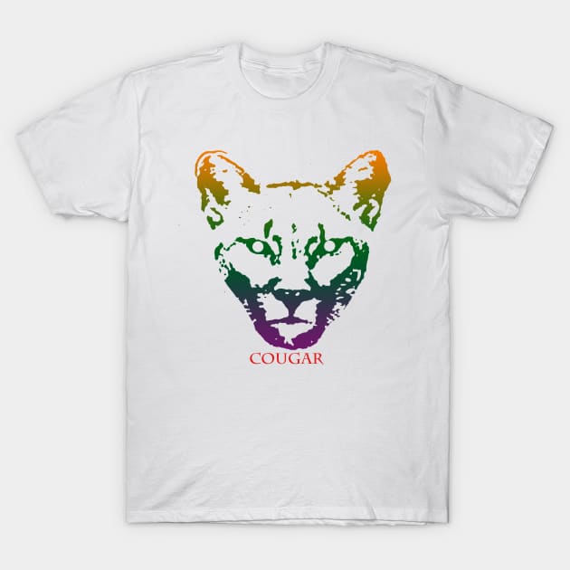 The cougar head is Violet, Green, Orange T-Shirt by best seller shop